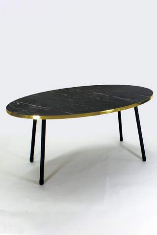 Black Metal Gold Centre Coffee Table Ellipse