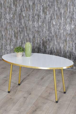 Gold Metal Centre Coffee Table Ellipse
