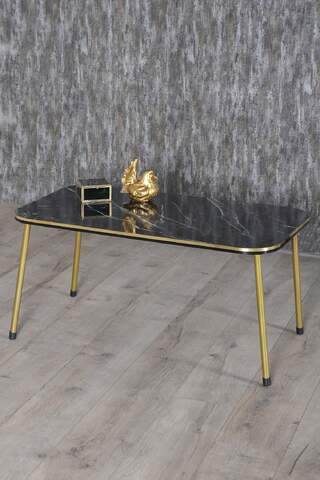 Gold Metal Double Gold Centre Coffee Table Square