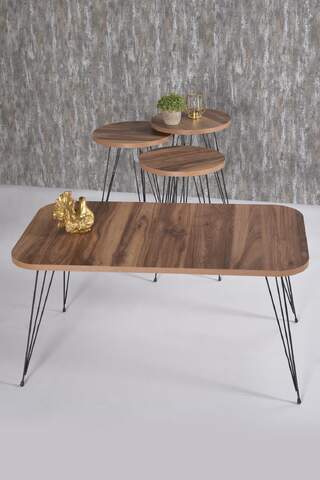 Coffee Table And Nesting Coffee Table Walnut Set Wire Leg Kr