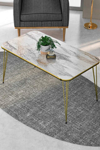 Gold Wire Double Gold Centre Coffee Table Square