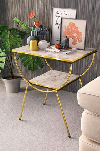 Double Strip Metal Side Table Bedside Table