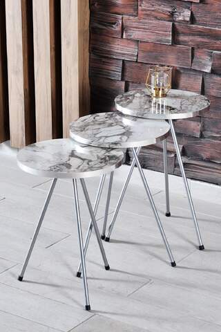 Silver Metal Zigon Coffee Table