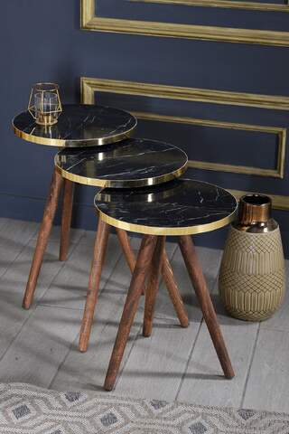 Gold Wooden Zigon Coffee Table