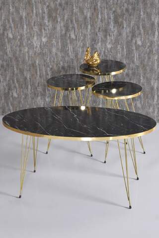 Gold Wire Zigon Coffee Table Set Ellipse