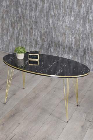 Gold Wire Double Gold Centre Coffee Table Ellipse