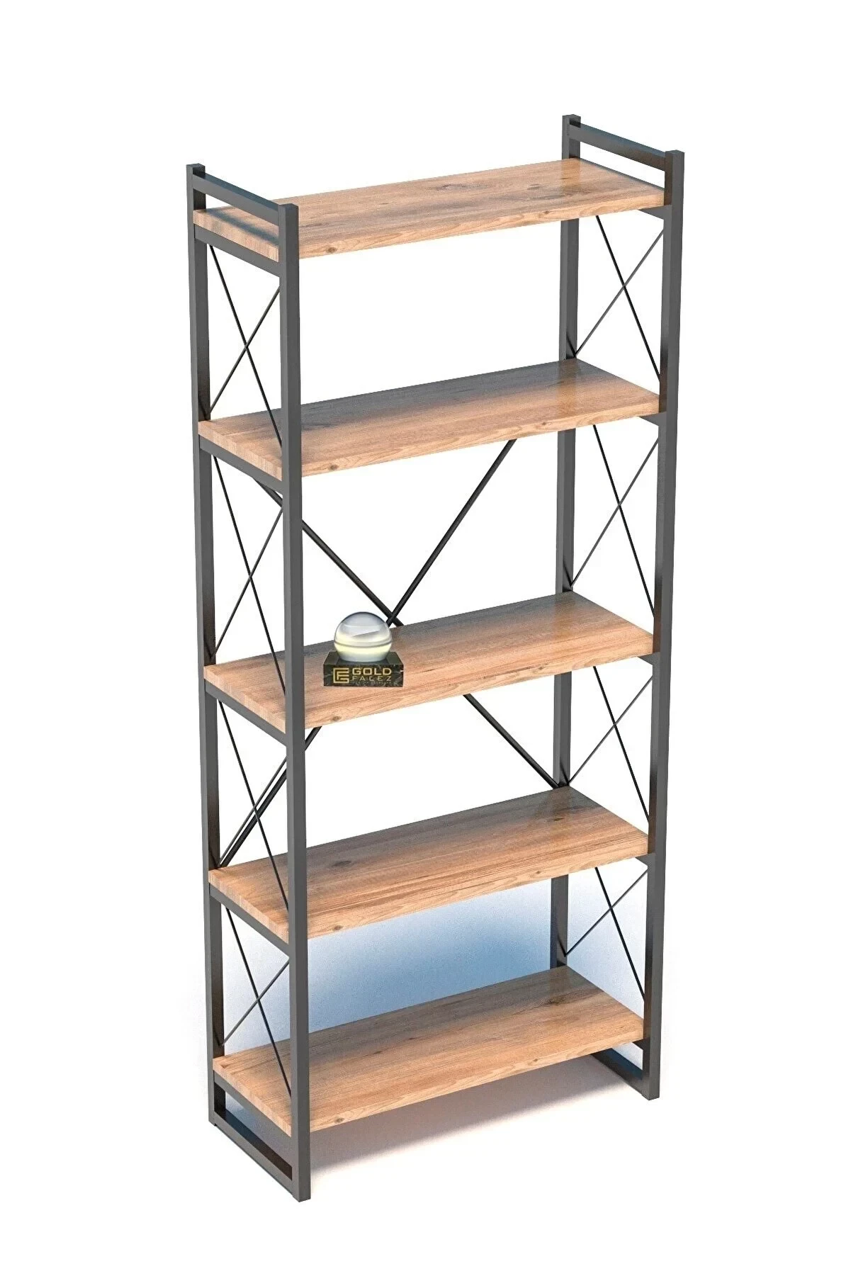 5 Shelf Bookcase — Walnut