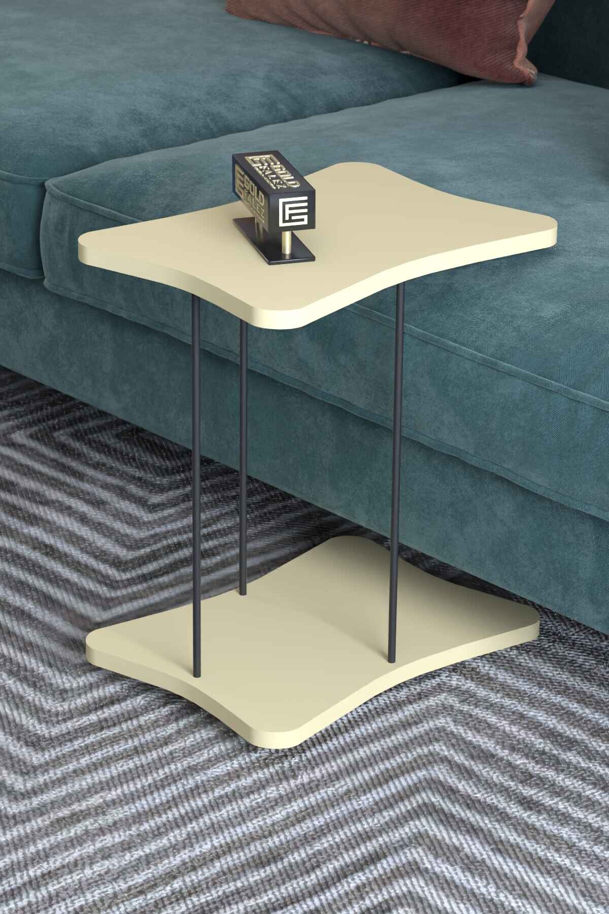 Side Table with Wheels — Crema