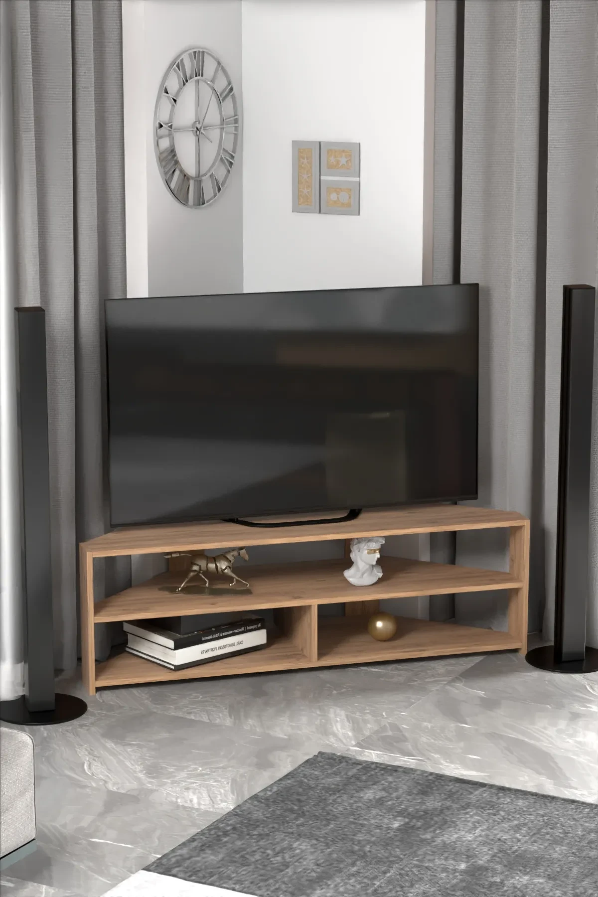 Corner Tv Stand — White