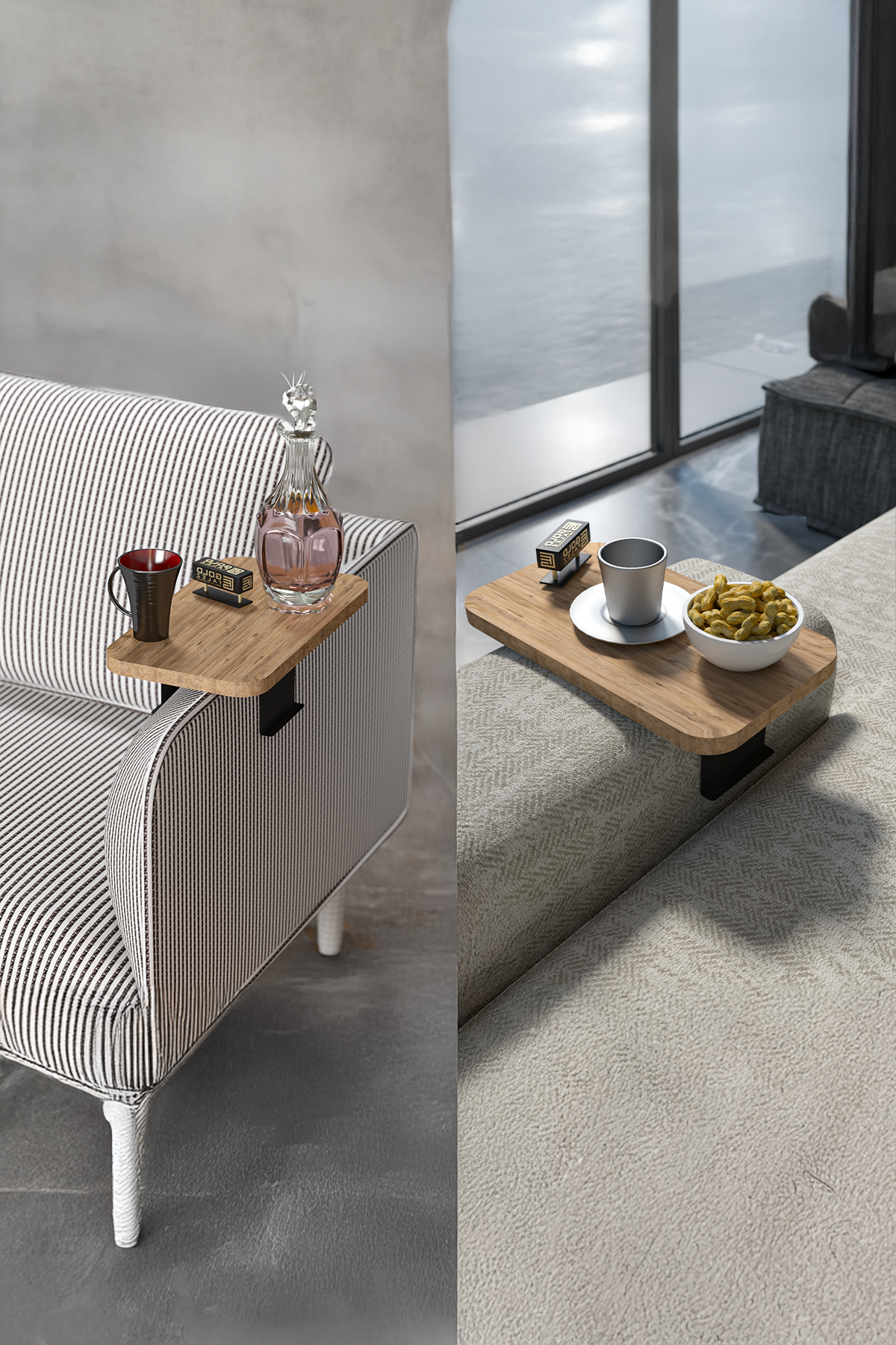 Decorative Double (2 pcs.) Side Table Rectangle