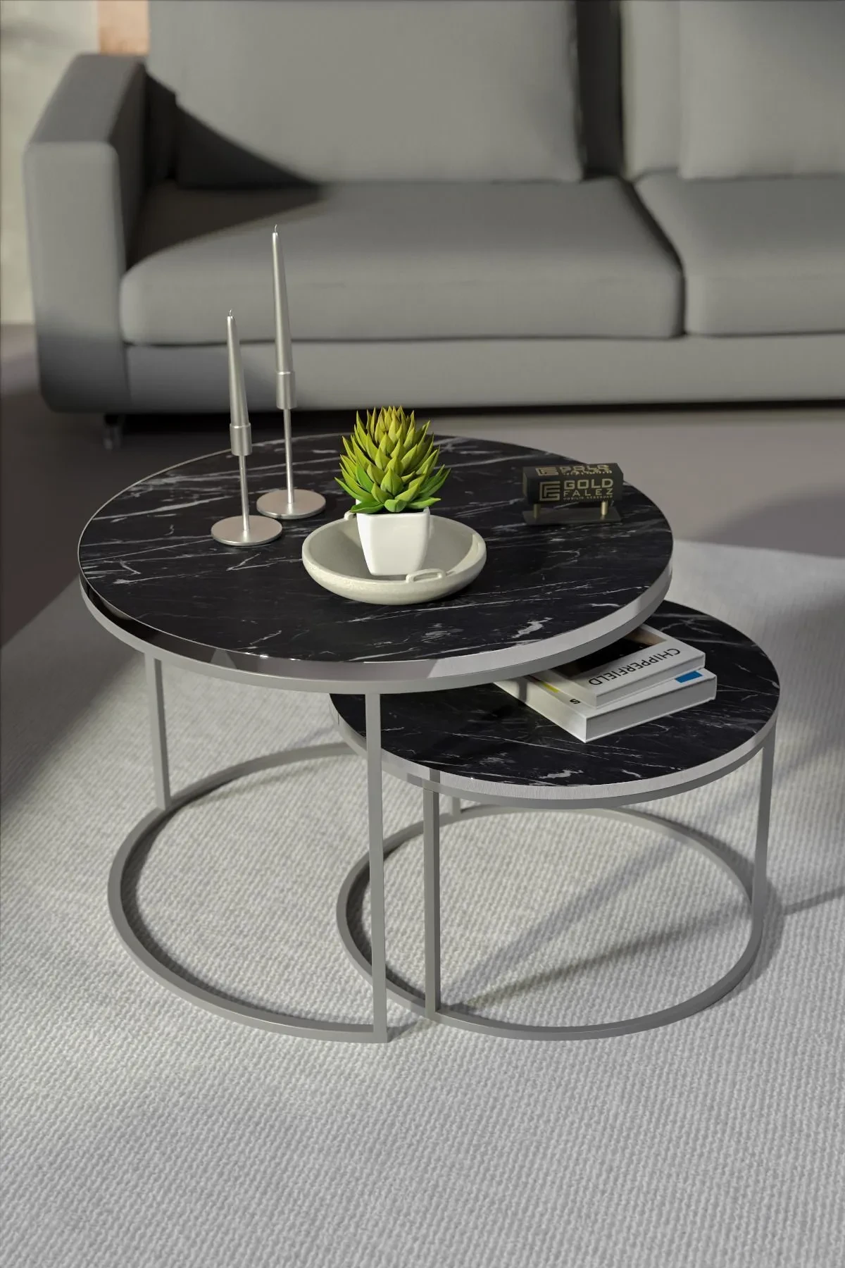 Coffee Table Double Silver Luxury Special