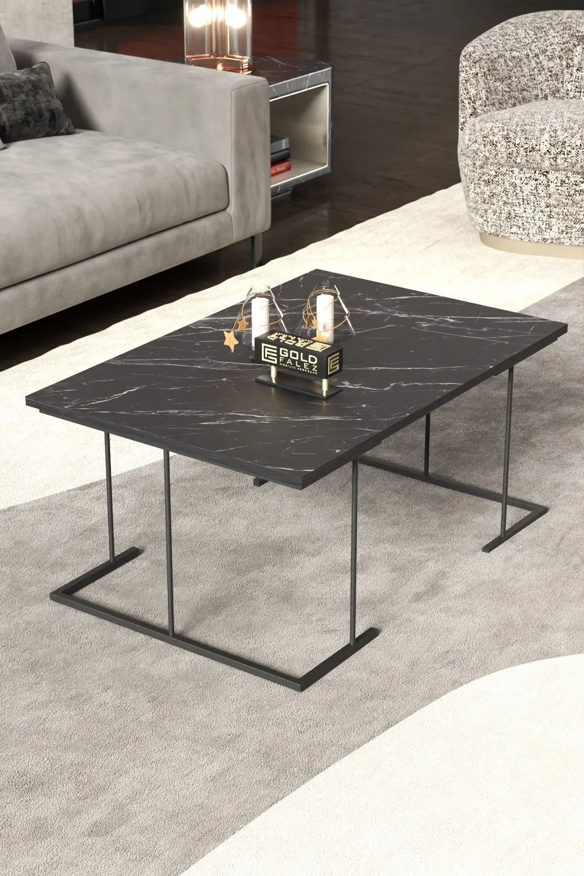 Solo Orta Sehpa Zigon Sehpa Set - 41 cm - Detay