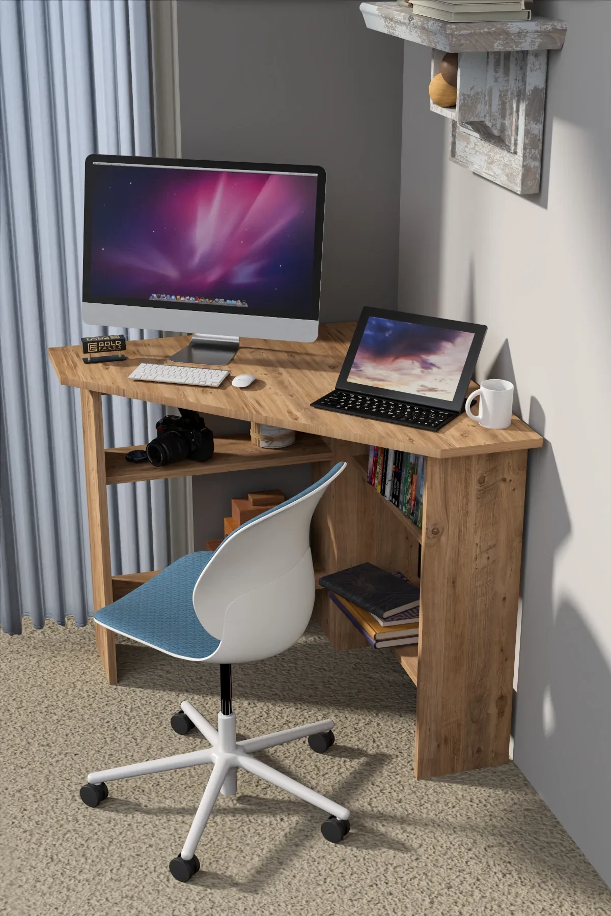 Köşe Çalışma Masası - 74 cm - Farklı Açı