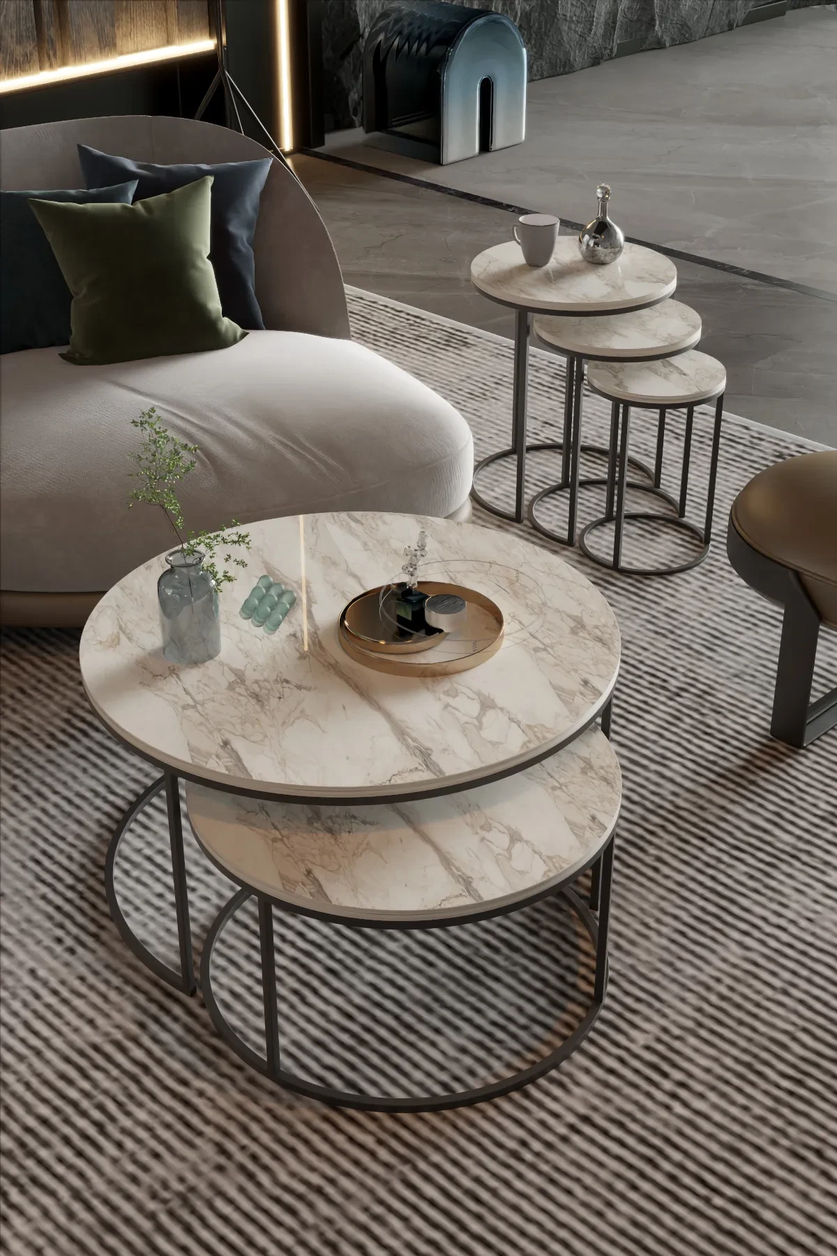 5'li Set C Lux - 70 çap x 51 cm - Farklı Açı