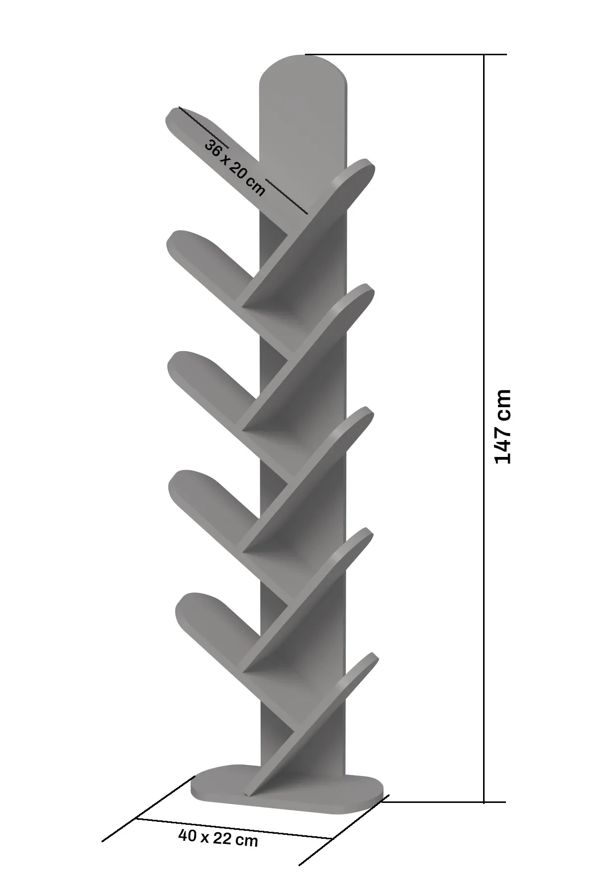 10 Raflı Dekoratif Bölmeli Kitaplık - 40x36x147 cm - Kullanım