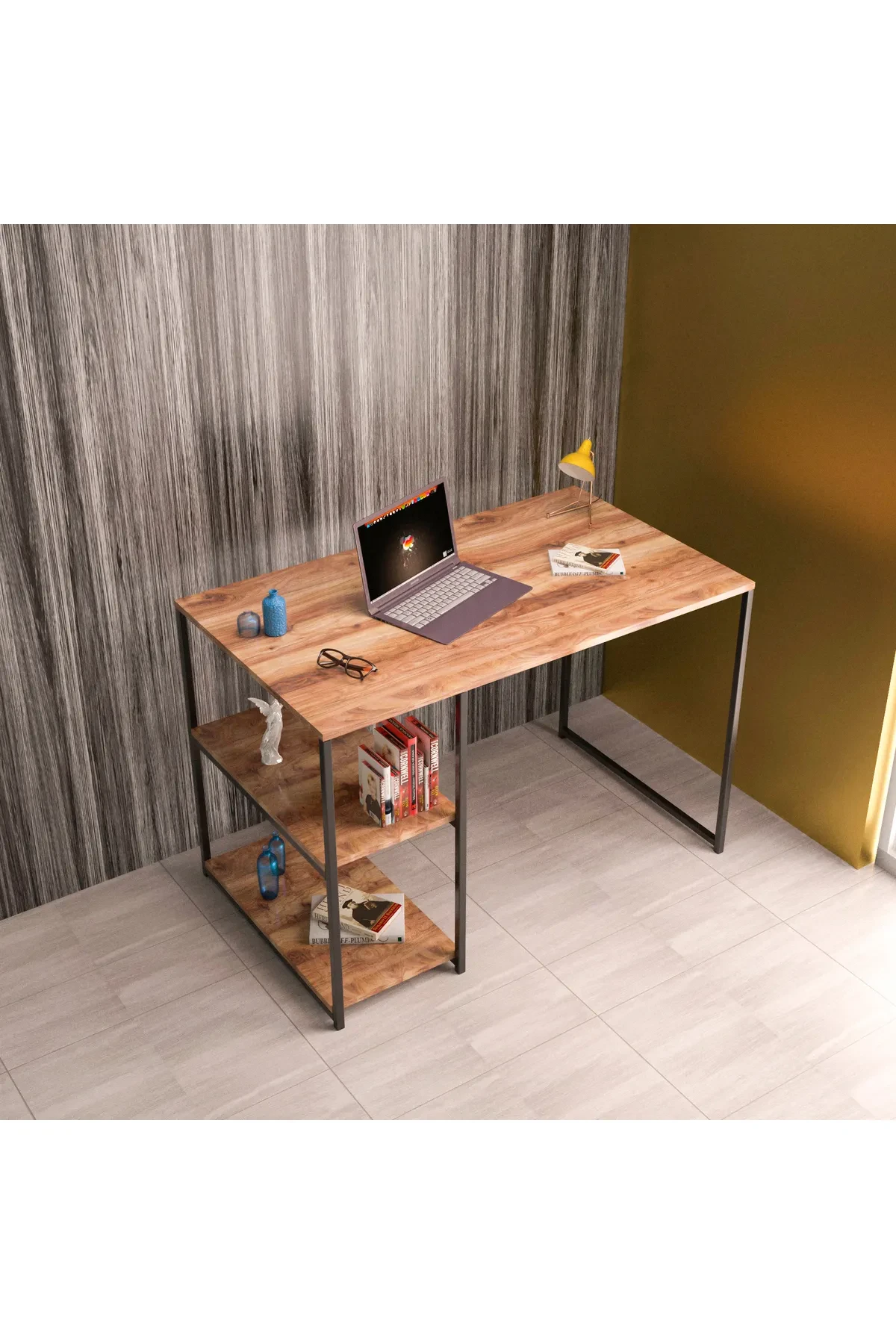 Side Shelf Study Desk — Atlantic Pine