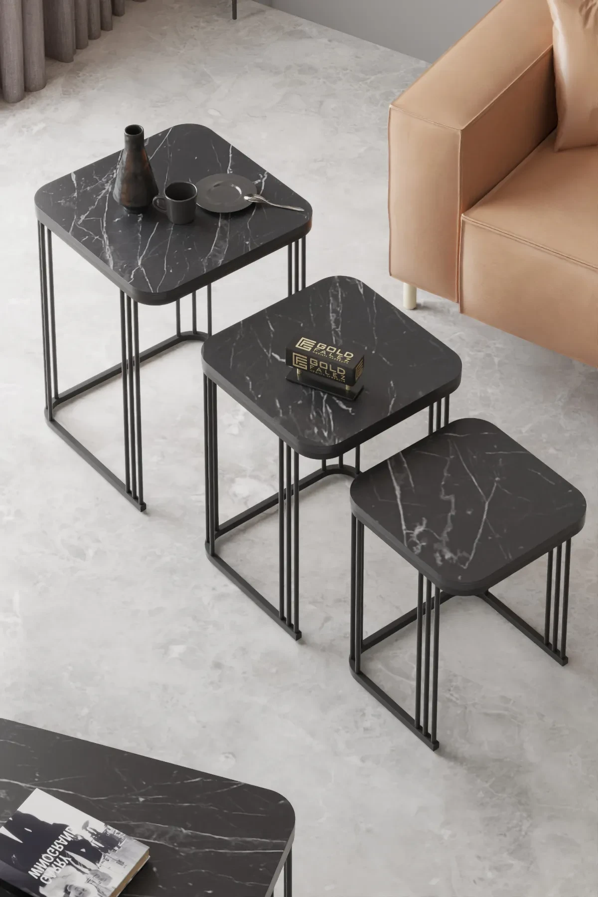 Alize Orta ve Zigon Sehpa Seti - 42 cm - Detay