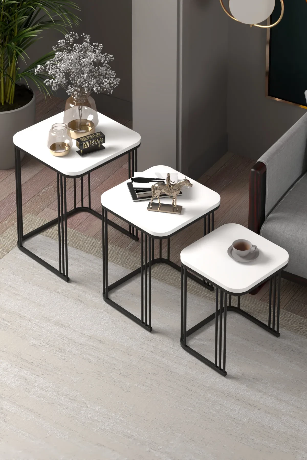 Alize Orta ve Zigon Sehpa Seti - 42 cm - Detay