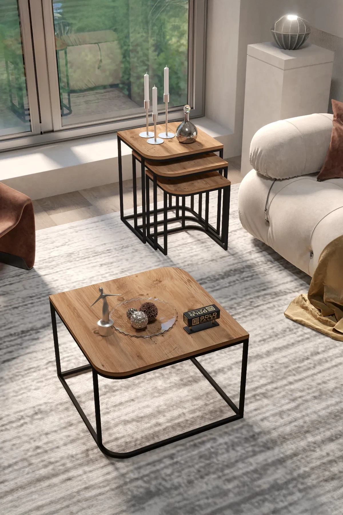 Damla Center and Zigon Coffee Table Set — Atlantic Pine