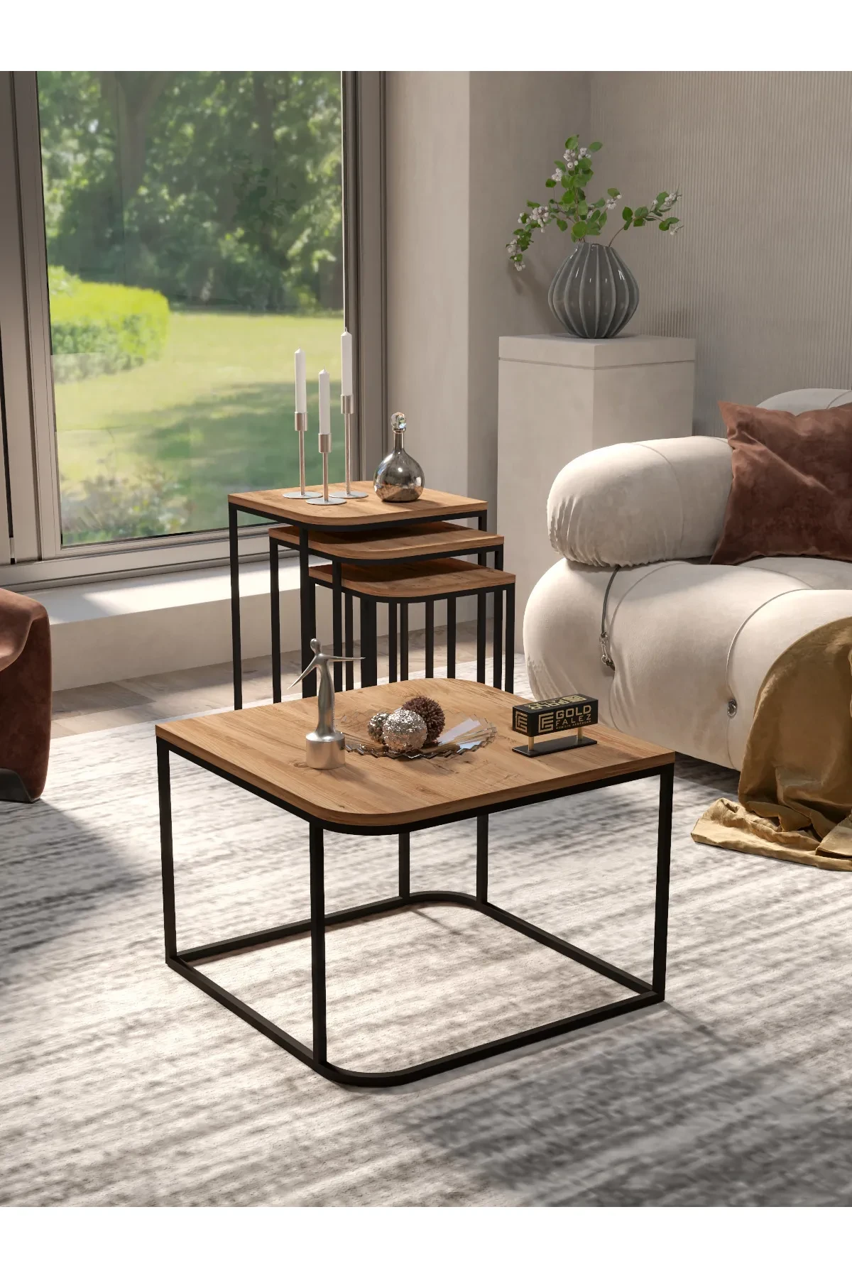 Damla Orta ve Zigon Sehpa Seti - 43 cm - Detay