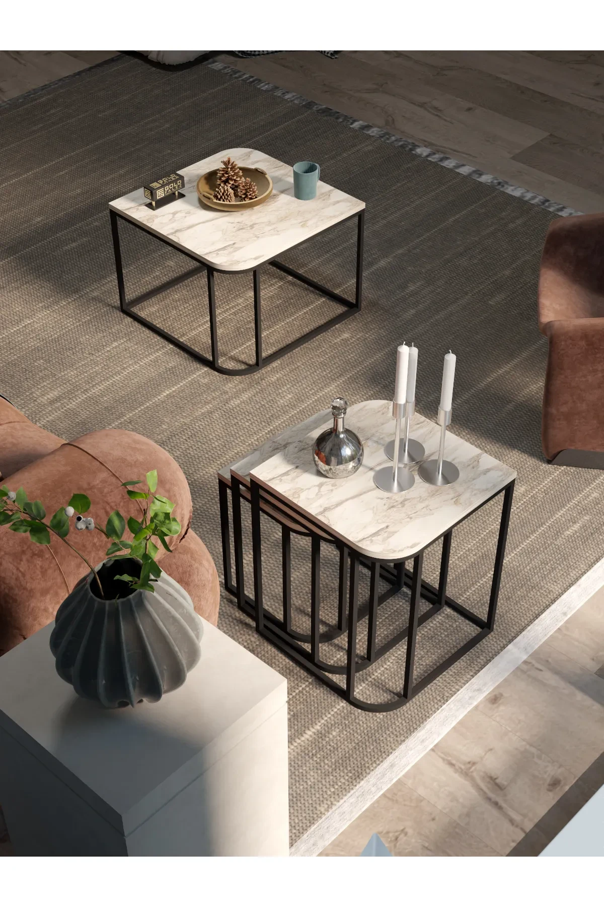 Damla Orta ve Zigon Sehpa Seti - 43 cm - Kullanım