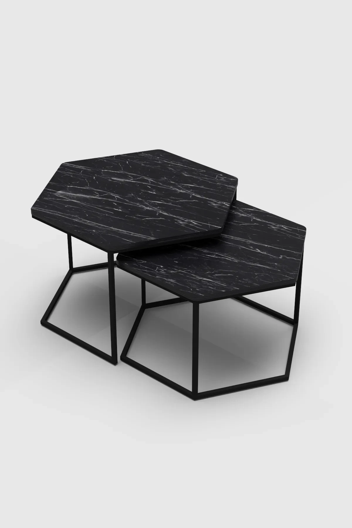 Altıgen İkili Lux Orta Sehpa - 49,5 cm - Detay