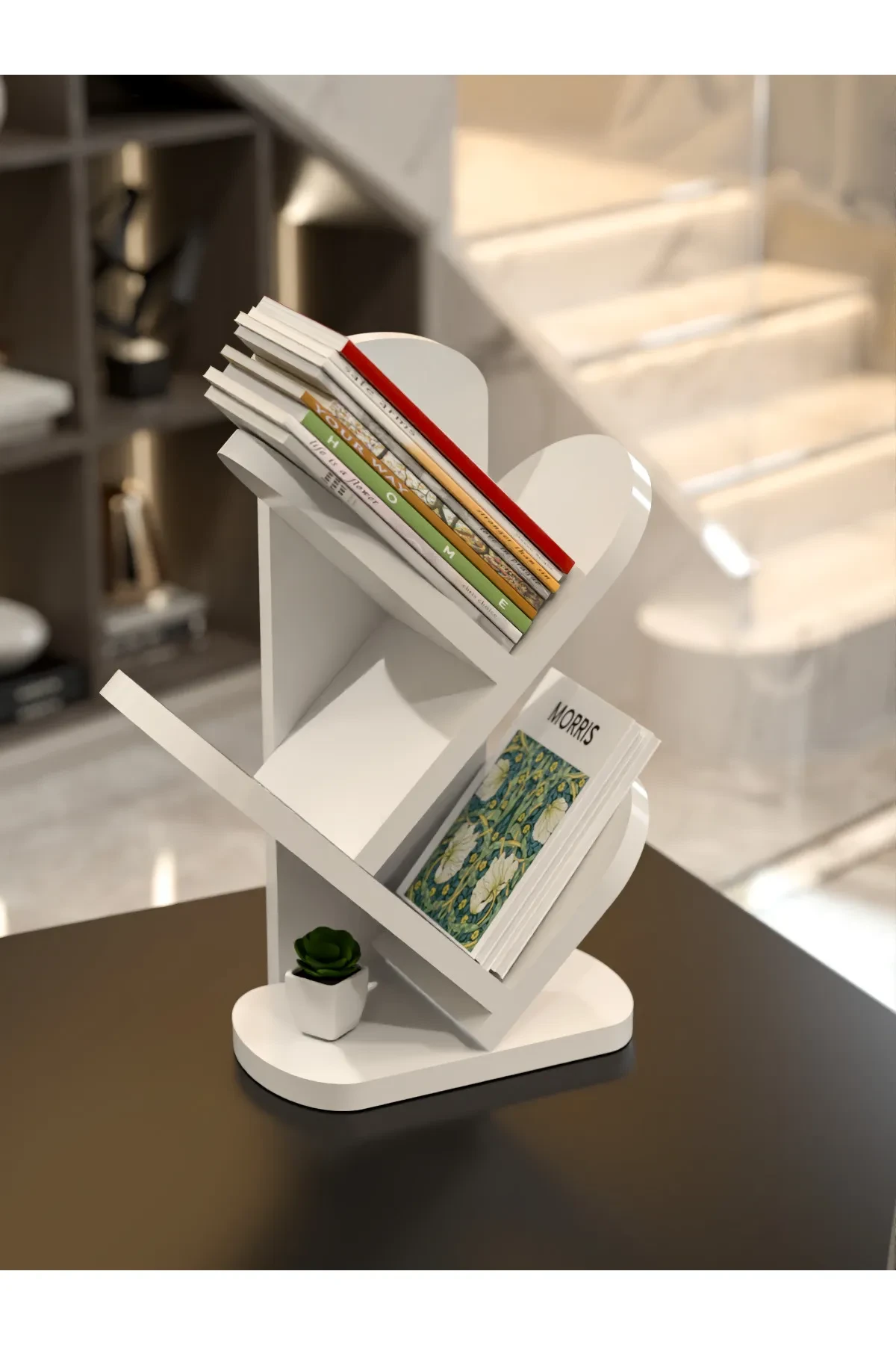 3 Shelf Desktop Bookcase — White