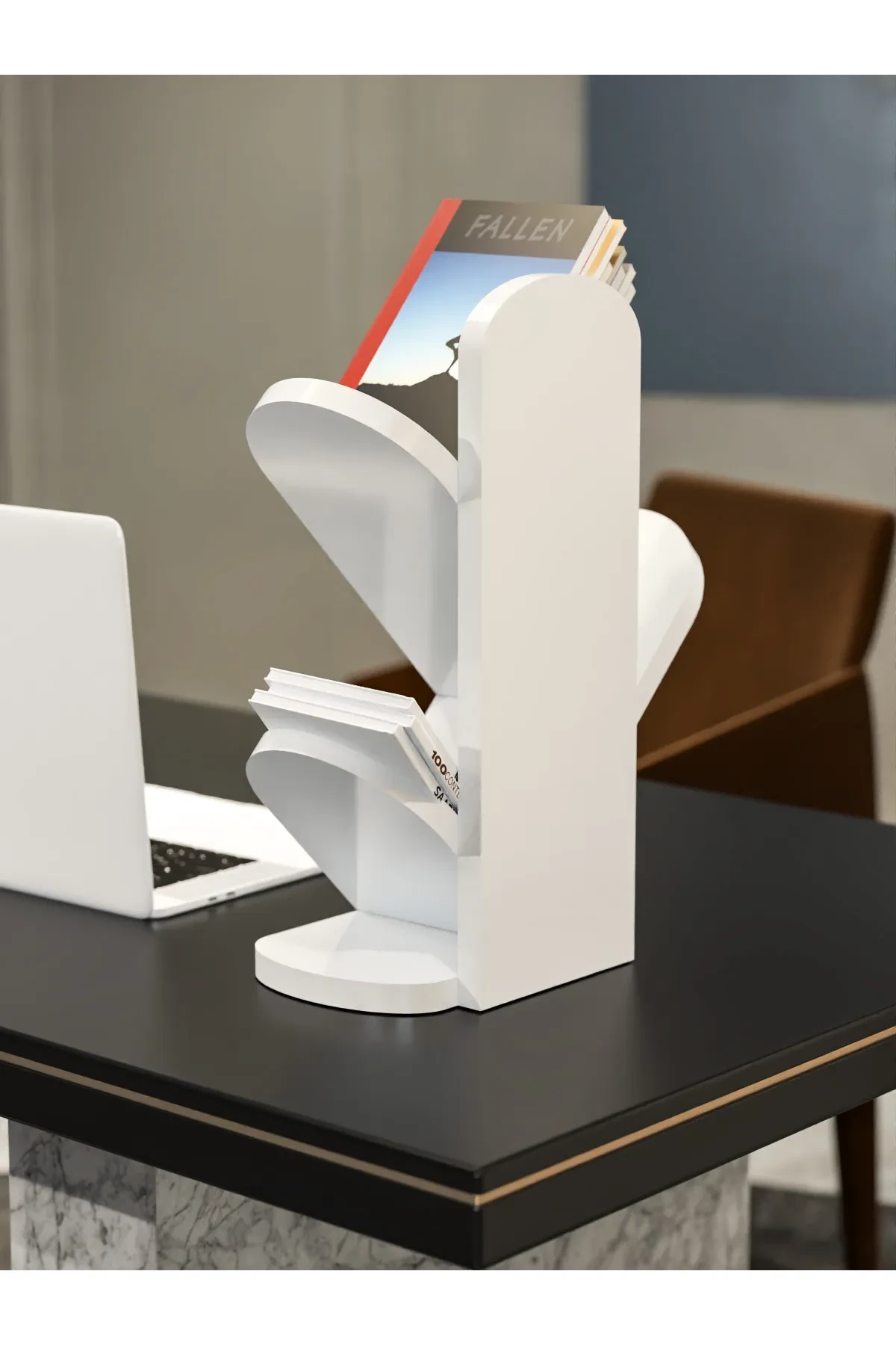 3 Raflı Masaüstü Kitaplık - 33,5 cm - Farklı Açı