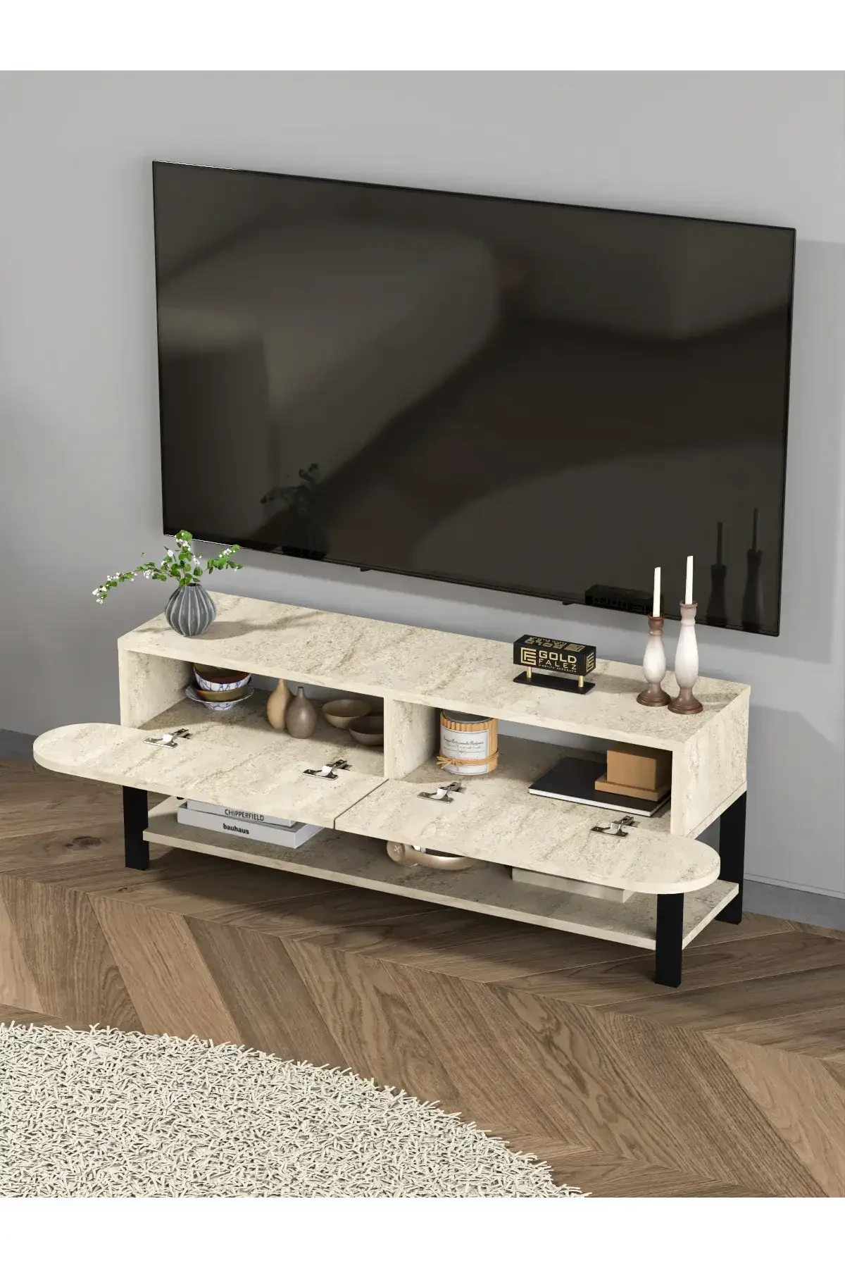 Setro Tv Sehpası - 110x30x45 cm - Farklı Açı