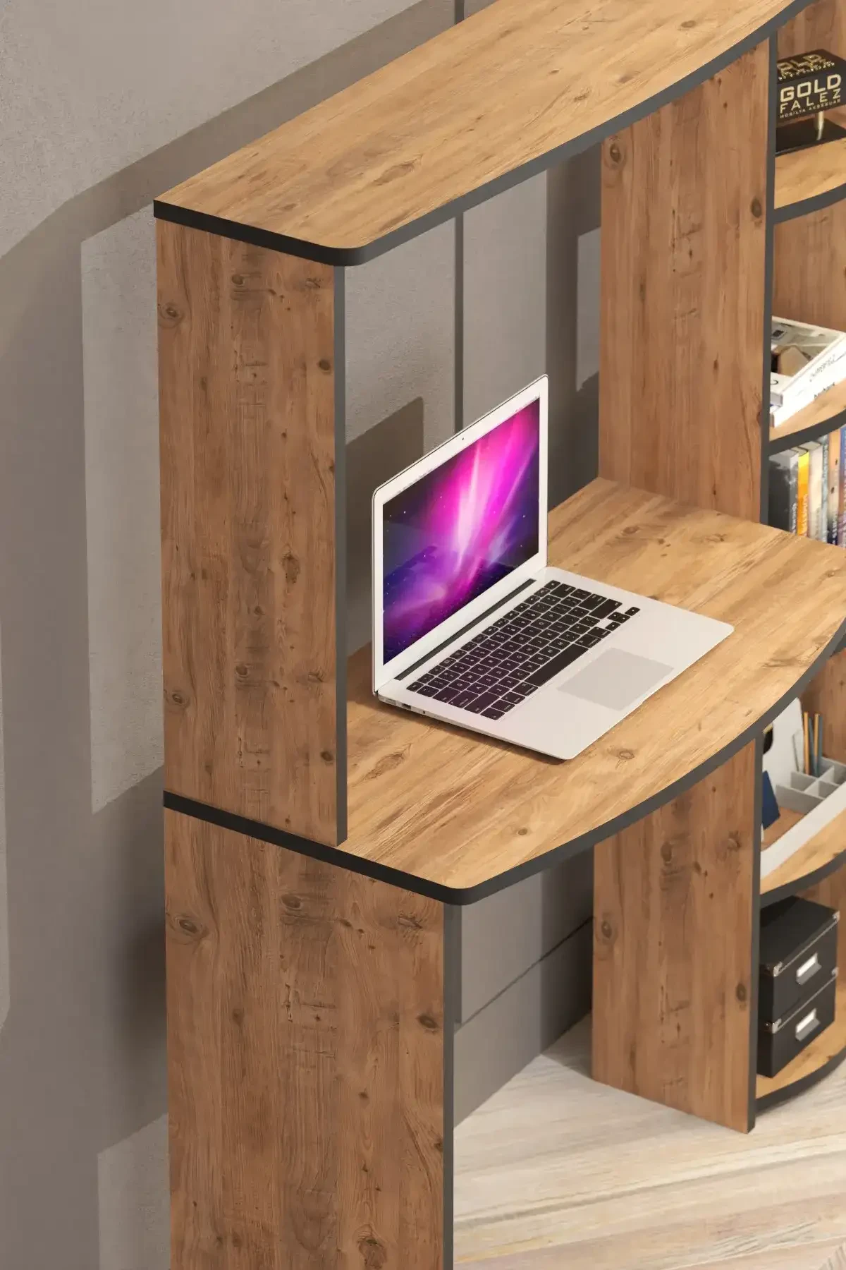 5 Raflı Kitaplıklı Çalışma Masası - 110x20x140 cm - Kullanım