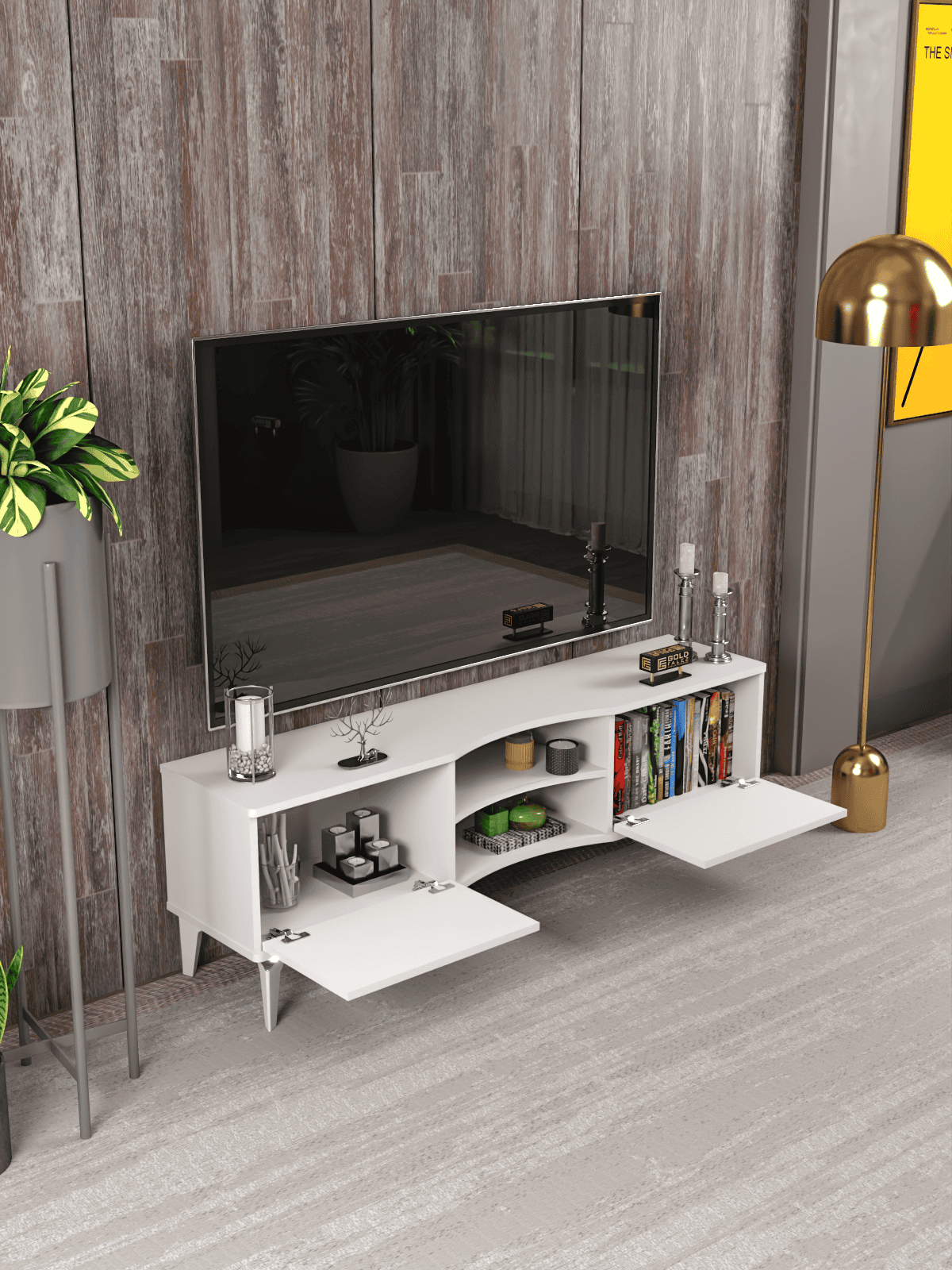 Vera Tv Sehpası - 160x35x50 cm - Farklı Açı