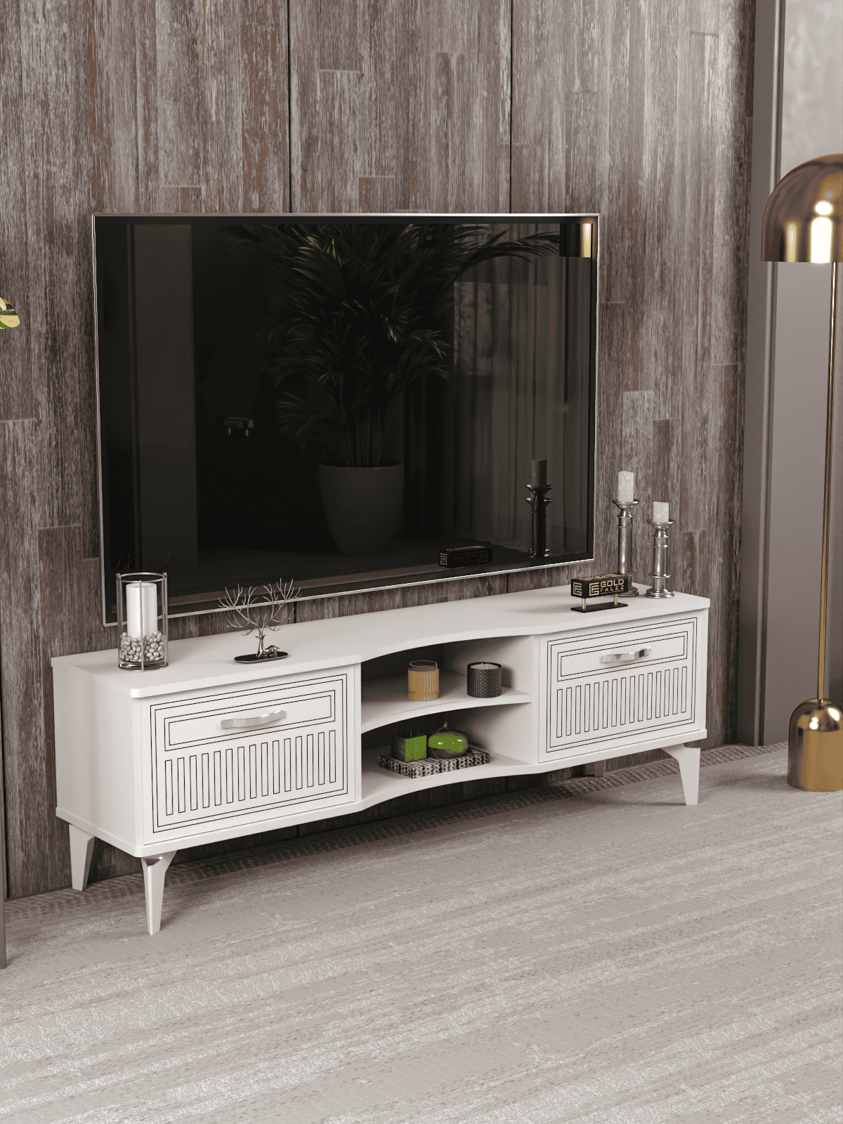 Vera Tv Sehpası - 160x35x50 cm - Ön Görünüm