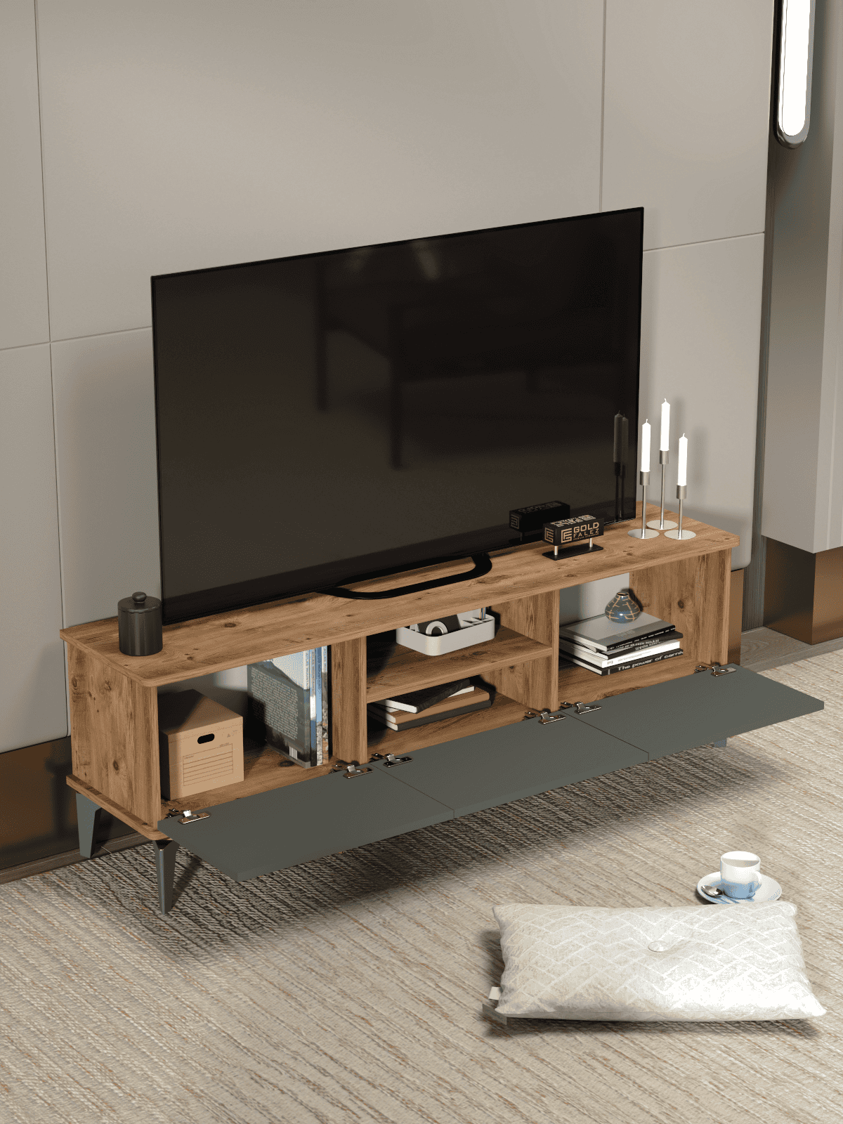 Sarayli Tv Sehpası - 160x35x50 cm - Detay