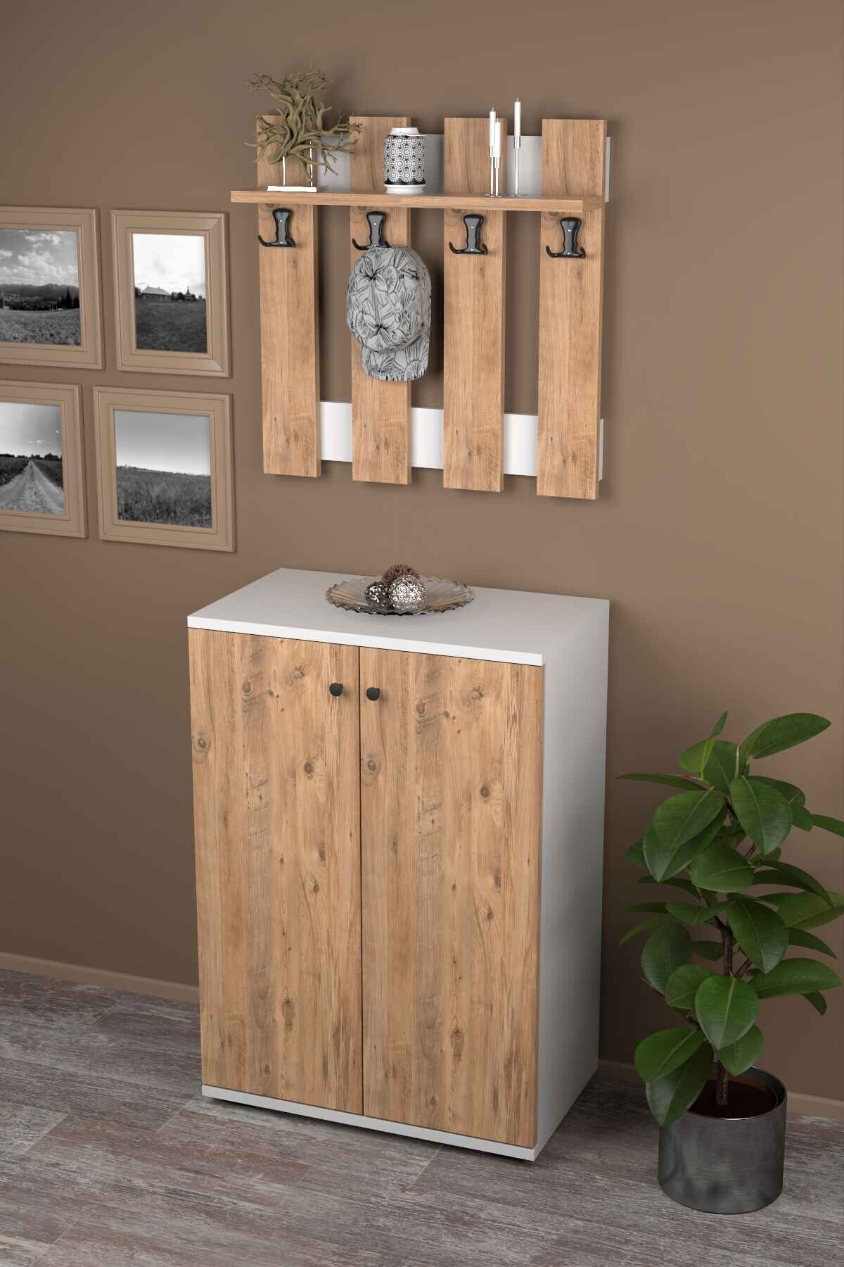 5 Shelf Shoe Rack And Fence Wall Hanging Set