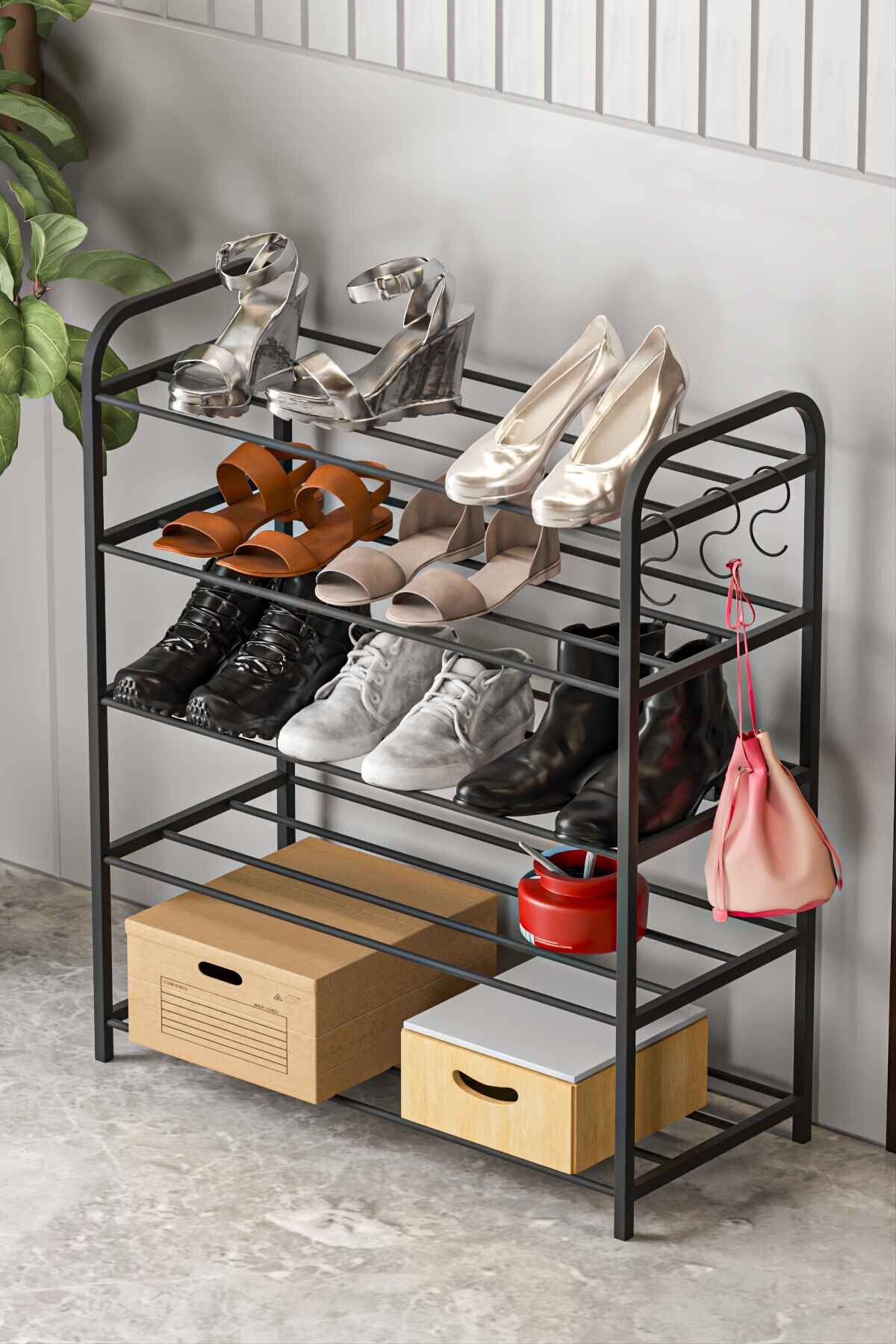 5 Shelf Metal Shoe Rack-Multipurpose Shelf