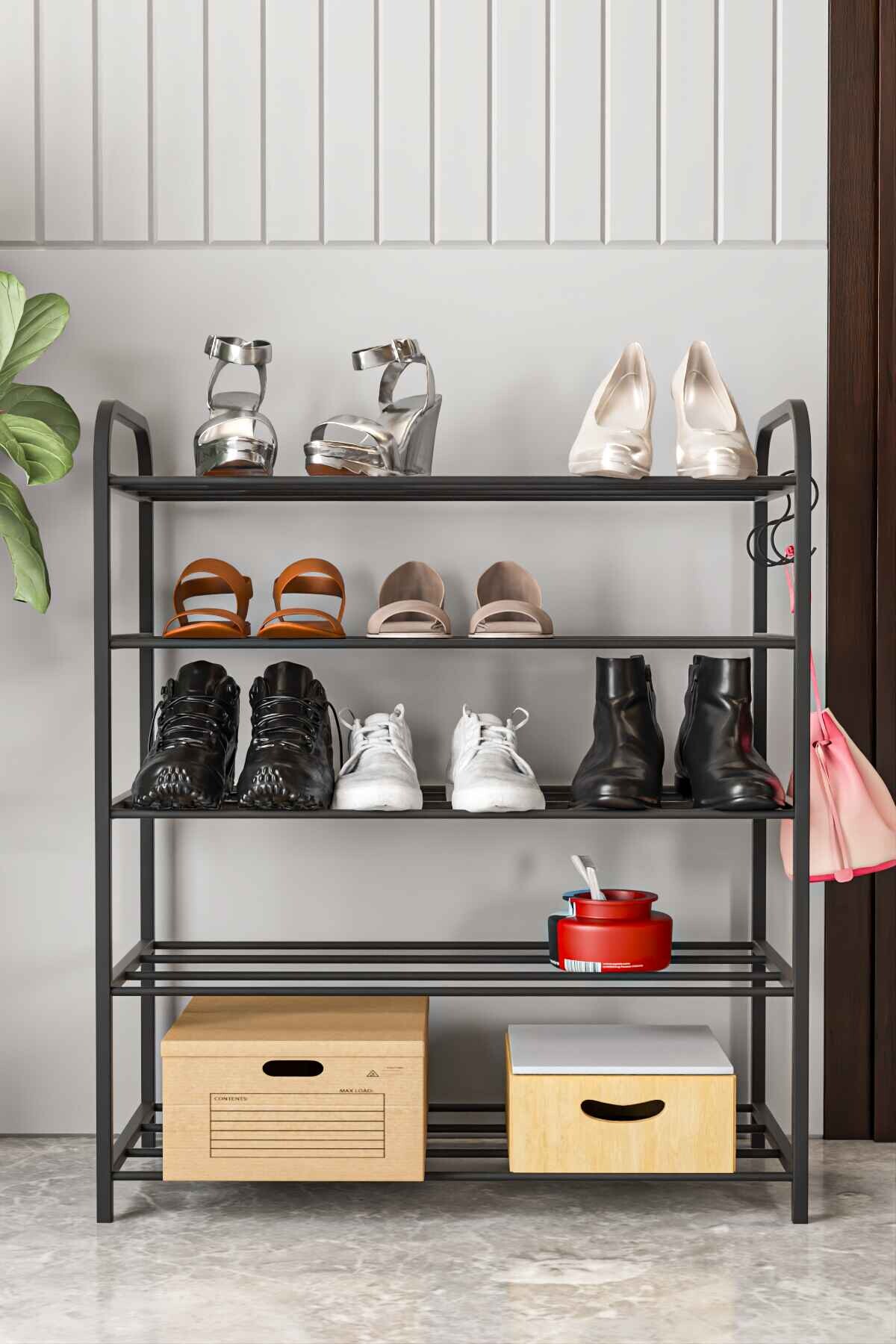 5 Shelf Metal Shoe Rack-Multipurpose Shelf