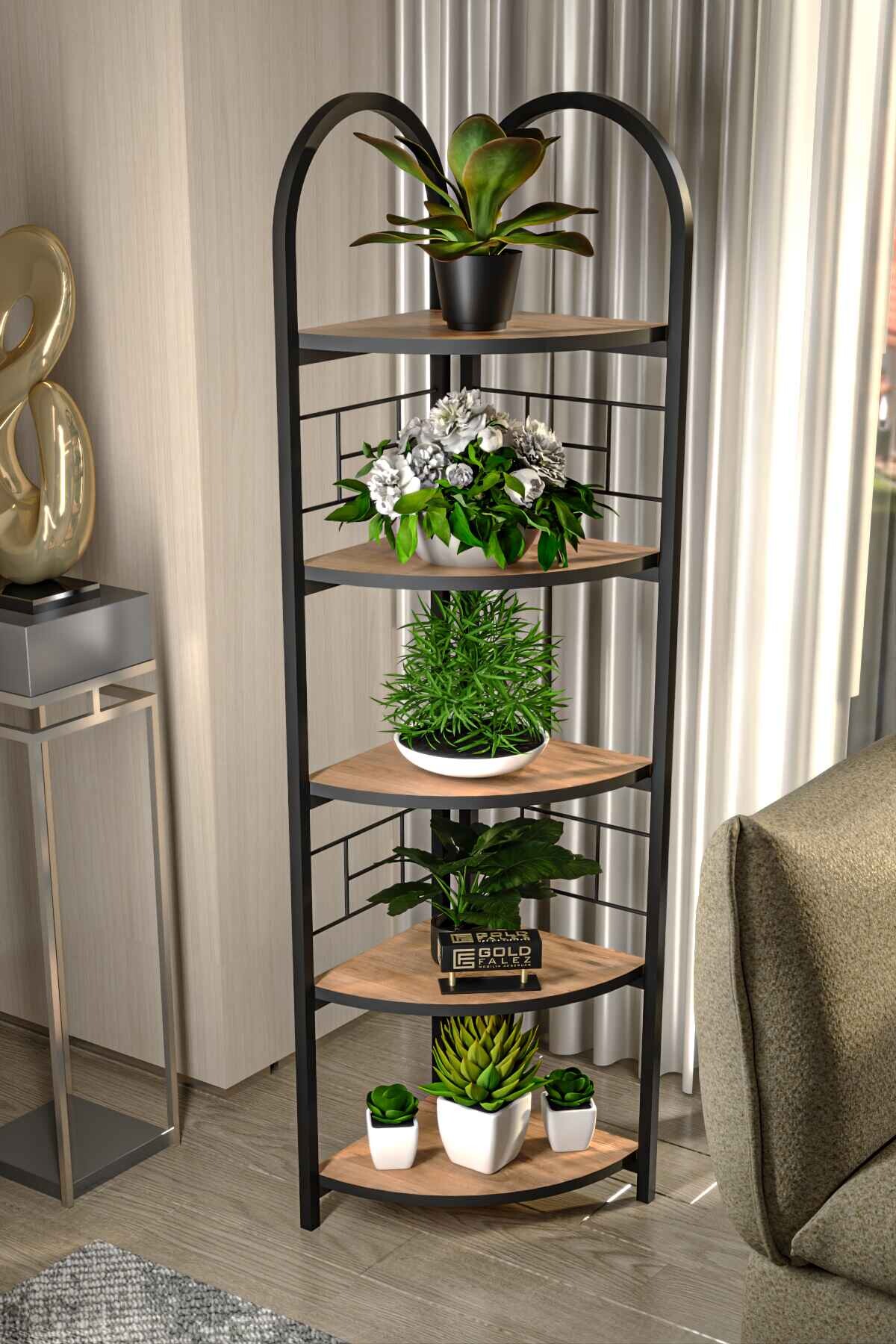 Bohemian Corner Flower Bed with 5 Shelves