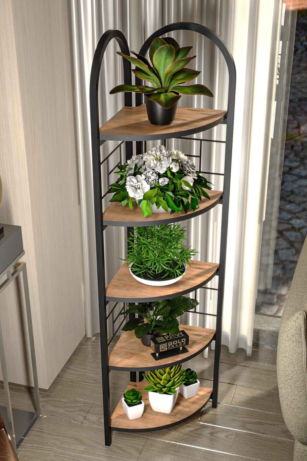 Bohemian Corner Flower Bed with 5 Shelves — Atlantic Pine