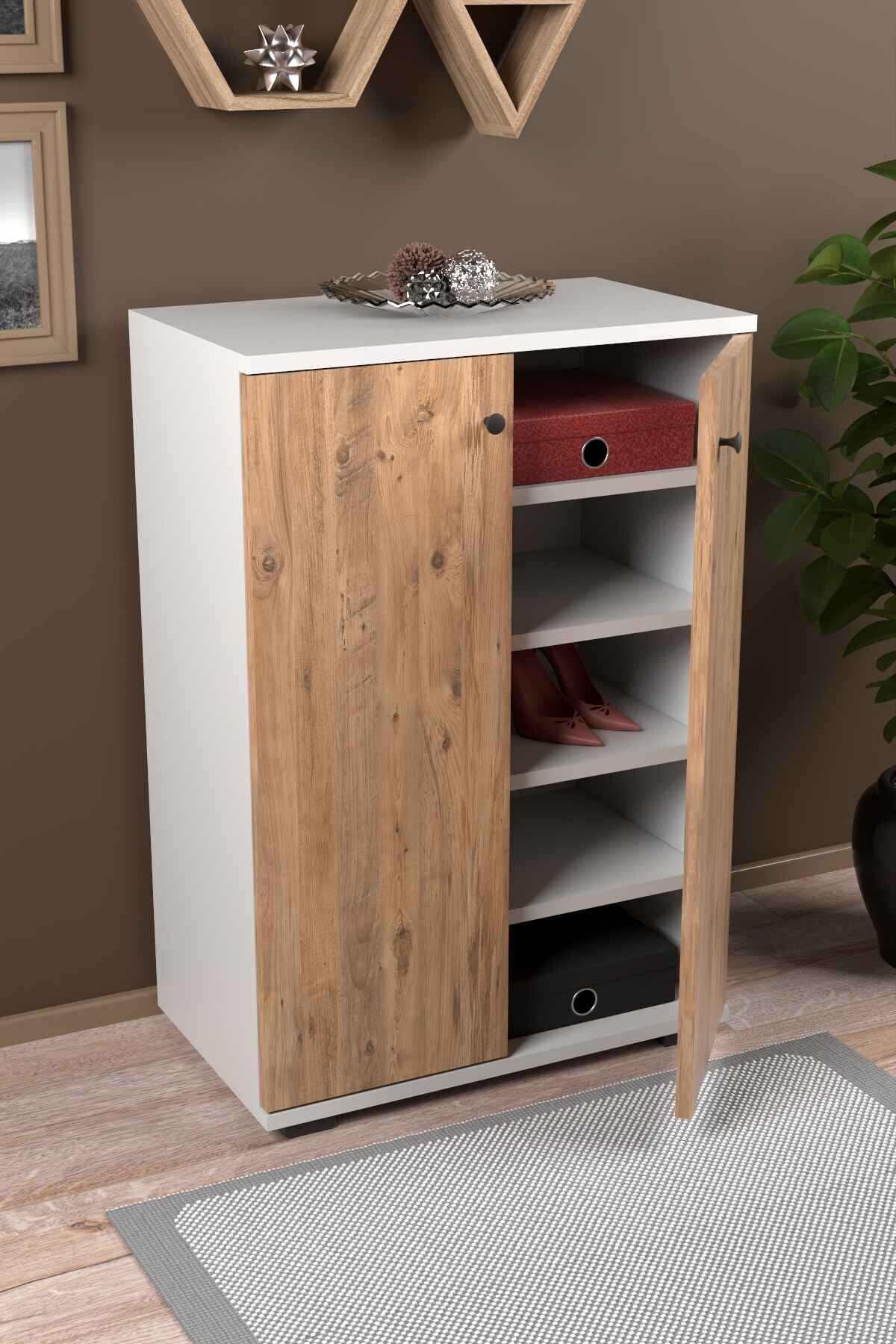 Kapaklı Ayakkabılık - 60x35x87 cm - Kullanım