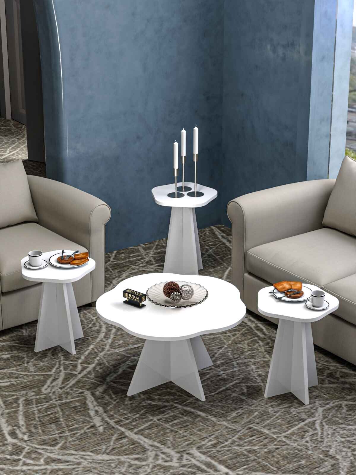 Çiçek Zigon Sehpa ve Orta Sehpa Set - Ön Görünüm