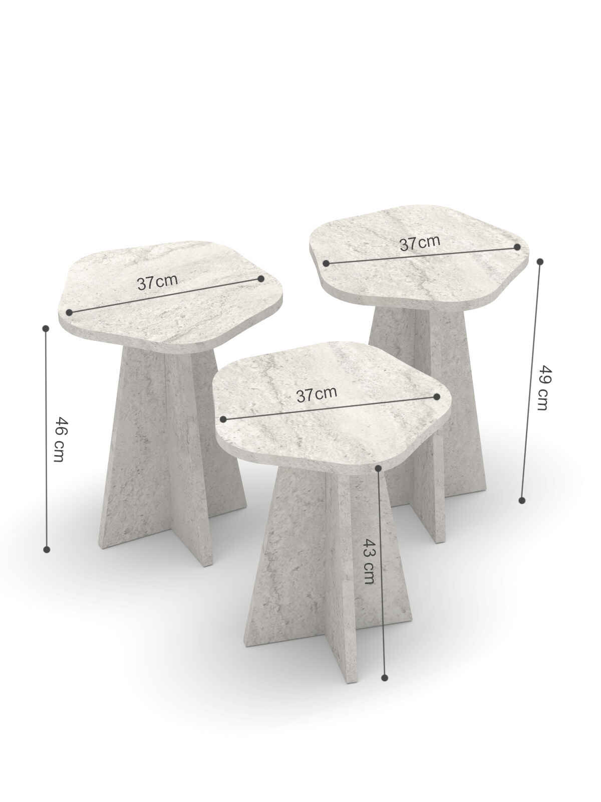 Çiçek Zigon Sehpa ve Orta Sehpa Set - Detay