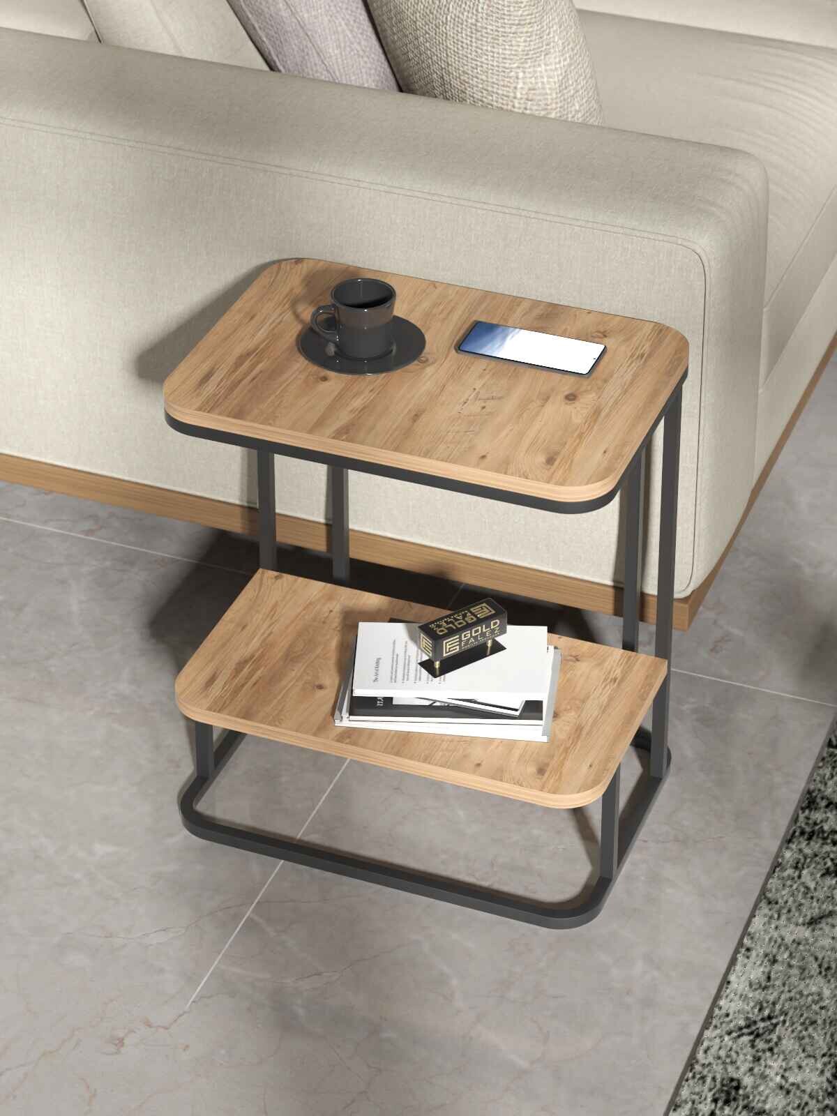 2-Tier Sofa Table Side Table — Pino Atlántico