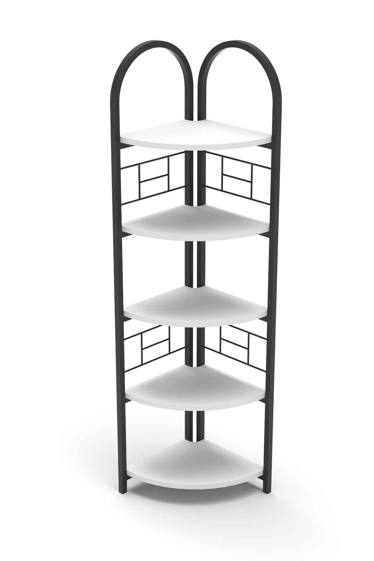 Bohem 5 Raflı Köşe Kitaplık - 150 cm - Detay