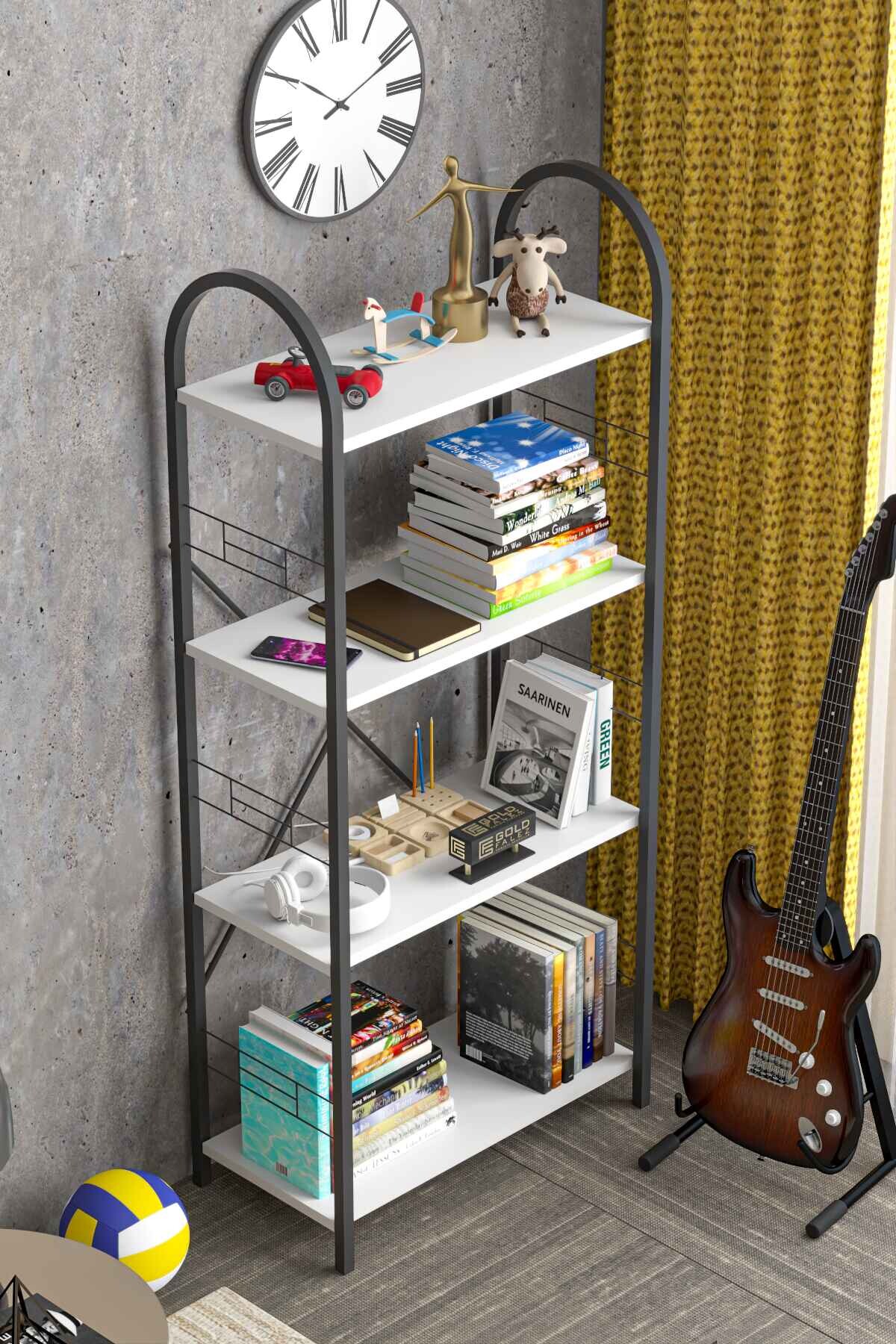 Bohemian 4 Shelf Bookcase — White