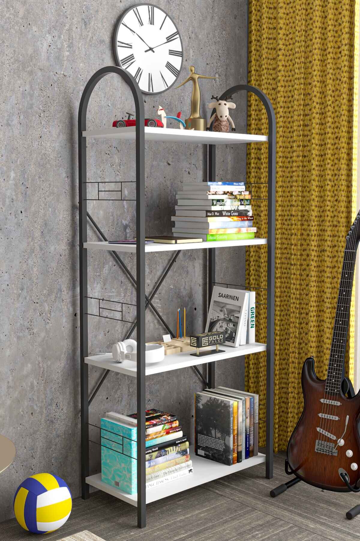 Bohemian 4 Shelf Bookcase — White