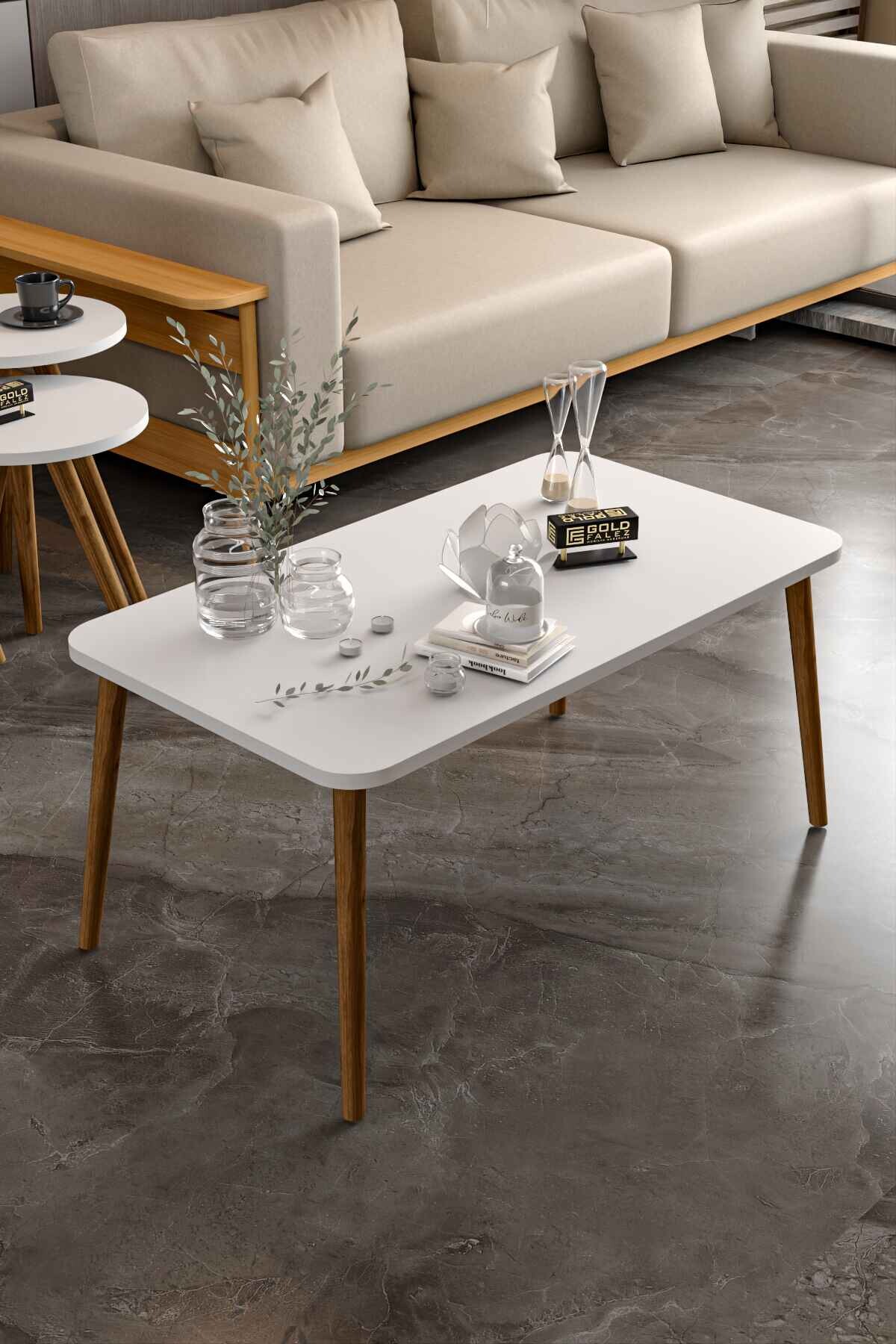 Wooden Centre Coffee Table Square — White