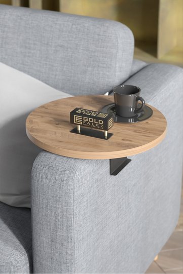 Adjustable Metal Leg Round Tray Side Table - Atlantic Pine