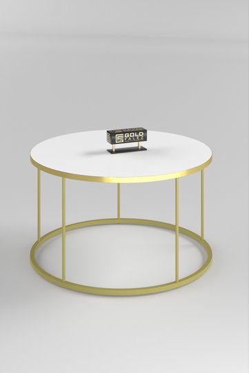 Terra Gold Round Coffee Table - Gold White