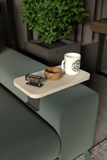 Rectangular Adjustable Tray Side Table - Cream