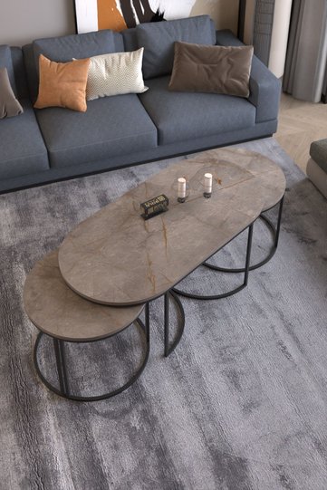 Dolunay Coffee & Side Table Set - Gordion